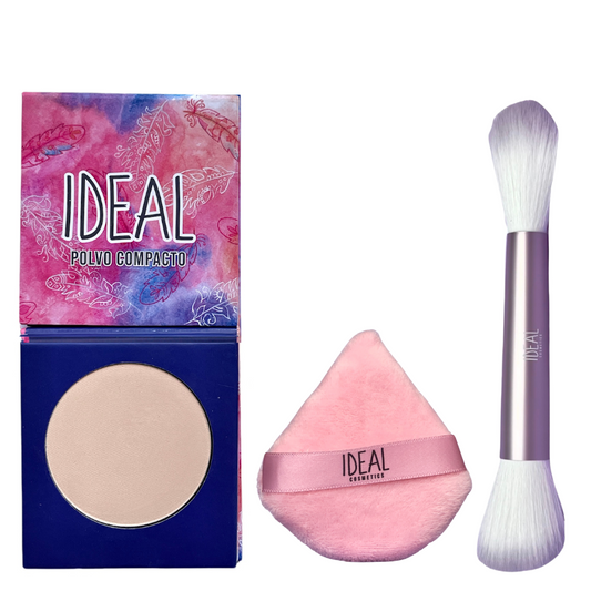 Kit Polvo + Puff + Brocha Doble