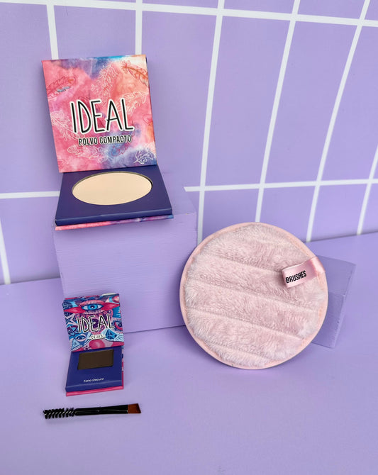 Kit Polvo, sombra de cejas y toalla facial