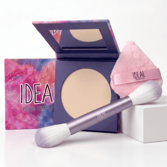Kit Polvo + Puff + Brocha Doble - Ideal Shop Colombia