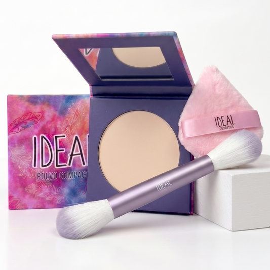 Kit Polvo + Puff + Brocha Doble