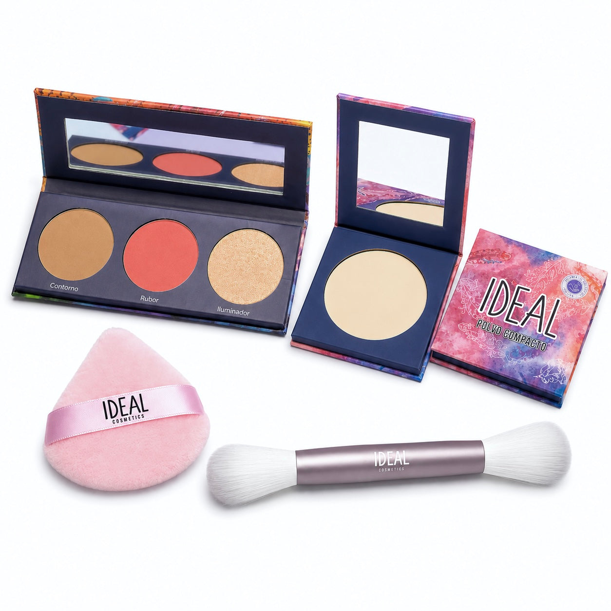 Kit Polvo + Blush Trio + Aplicadores